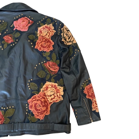NWT Free People Rebel Rose Moto Jacket in Black Size Medium - Picture 11 of 14